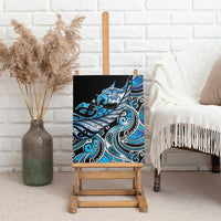 Maori Matariki - Manaia Canvas Wall Art Galaxy Blue Paua Shell