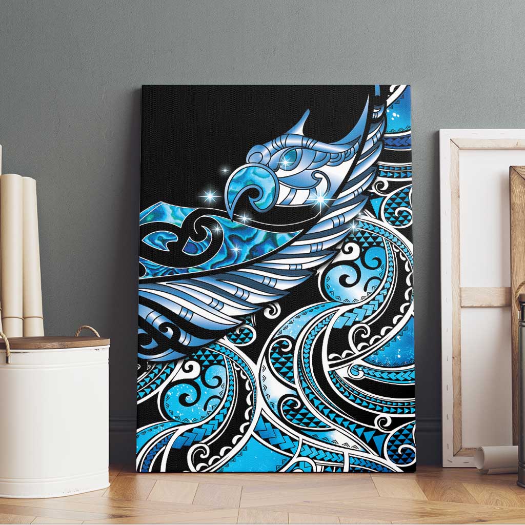 Maori Matariki - Manaia Canvas Wall Art Galaxy Blue Paua Shell