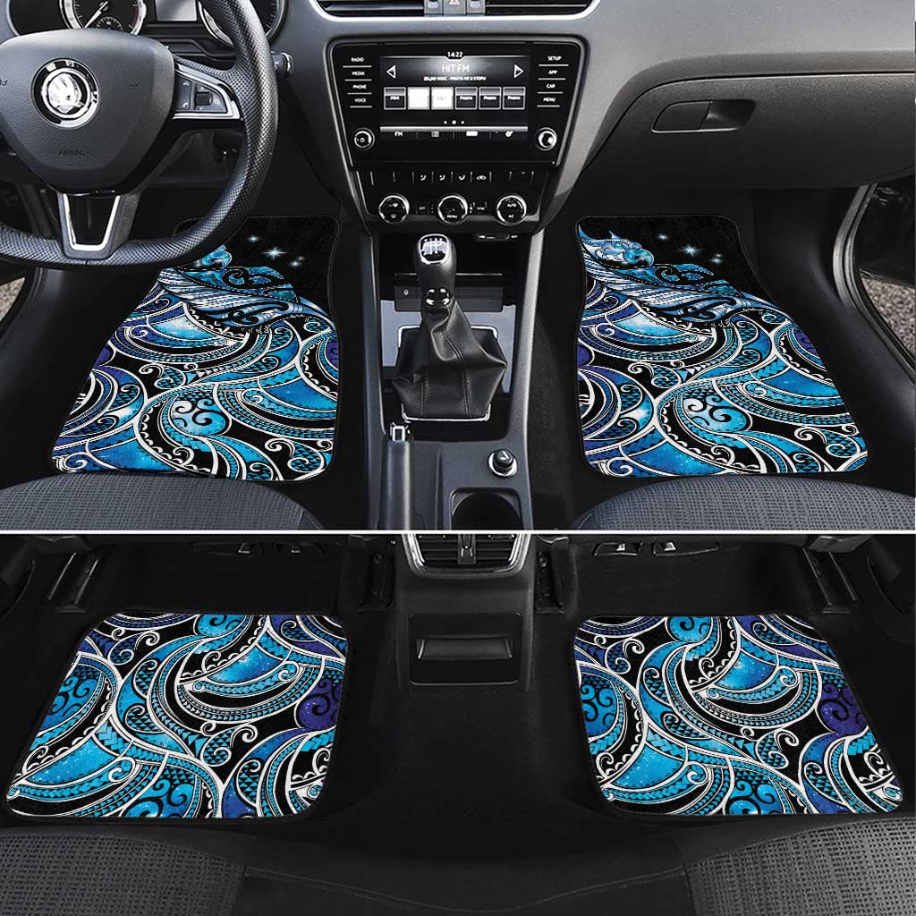 Maori Matariki - Manaia Car Mats Galaxy Blue Paua Shell