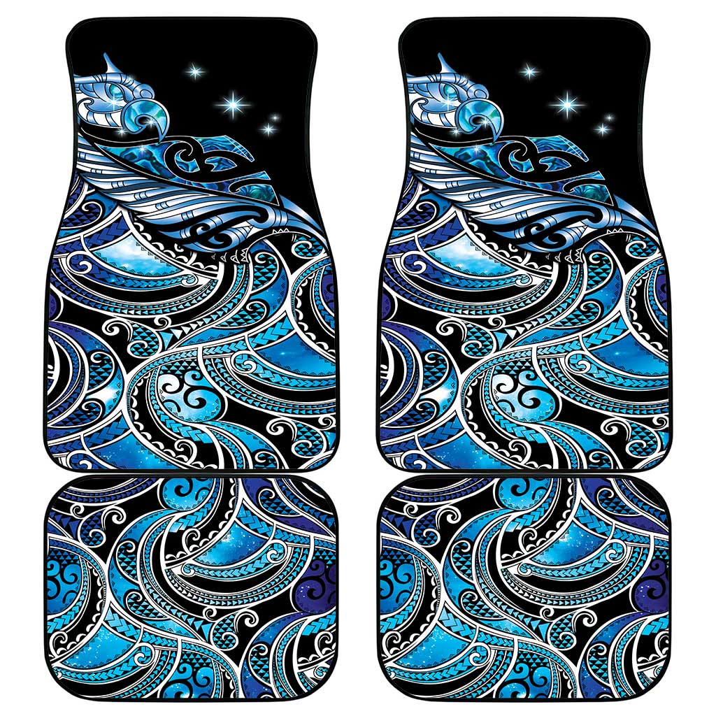 Maori Matariki - Manaia Car Mats Galaxy Blue Paua Shell