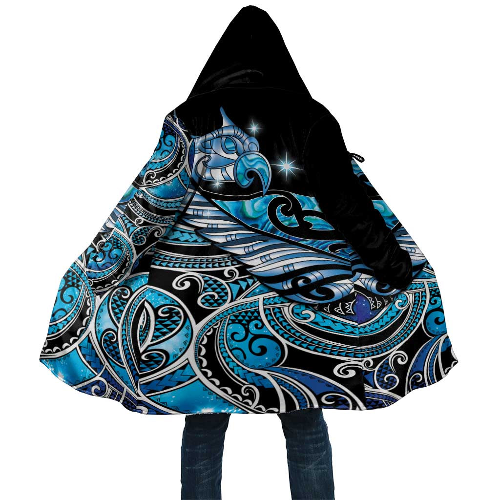 Maori Matariki - Manaia Cloak Galaxy Blue Paua Shell LT7 Unisex Blue - Polynesian Pride