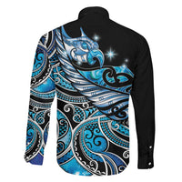 Maori Matariki - Manaia Family Matching Summer Maxi Dress and Hawaiian Shirt Galaxy Blue Paua Shell LT7 - Polynesian Pride