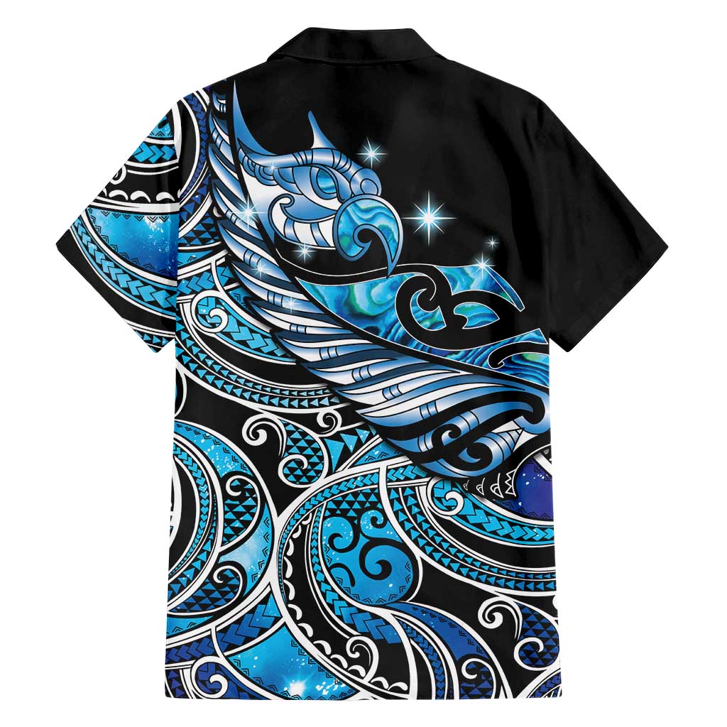 Maori Matariki - Manaia Family Matching Tank Maxi Dress and Hawaiian Shirt Galaxy Blue Paua Shell LT7 - Polynesian Pride