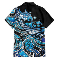 Maori Matariki - Manaia Family Matching Tank Maxi Dress and Hawaiian Shirt Galaxy Blue Paua Shell LT7 - Polynesian Pride