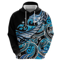 Maori Matariki - Manaia Hoodie Galaxy Blue Paua Shell