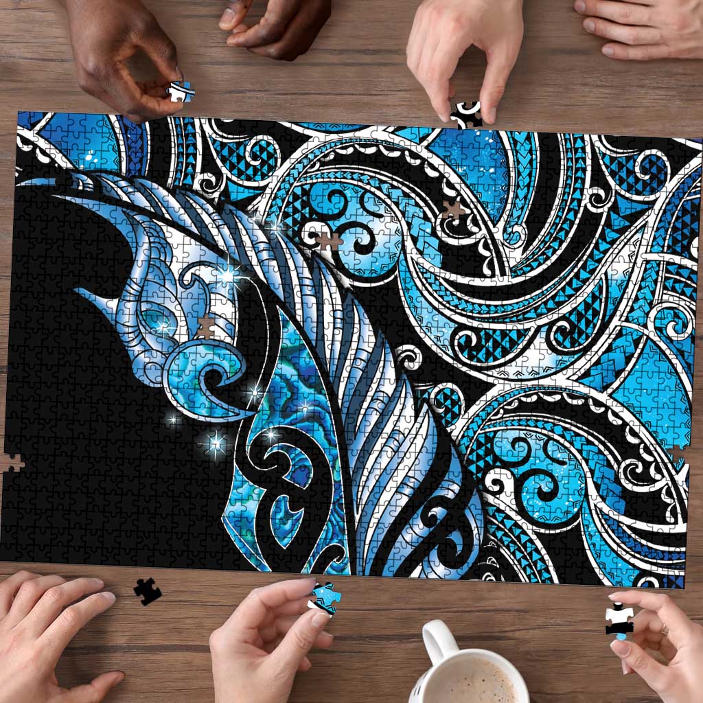 Maori Matariki - Manaia Puzzle Galaxy Blue Paua Shell