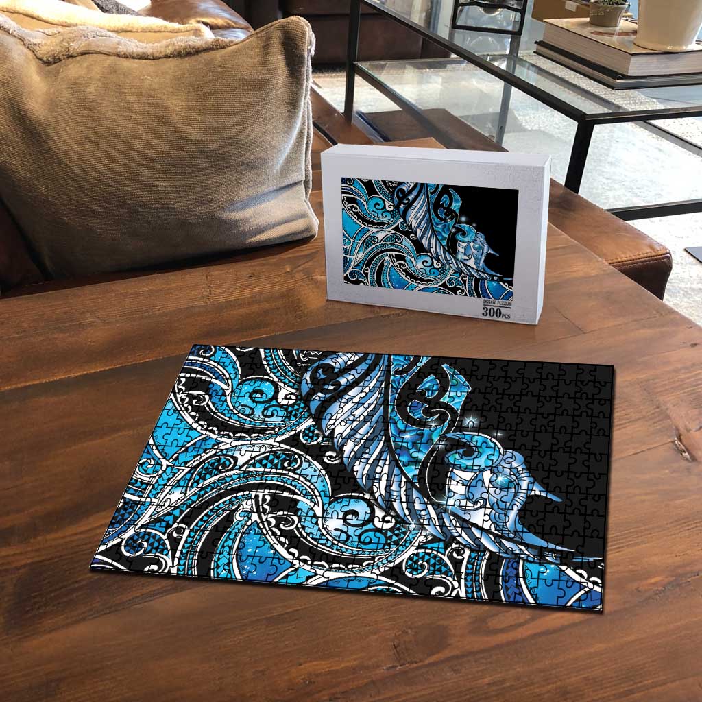 Maori Matariki - Manaia Puzzle Galaxy Blue Paua Shell