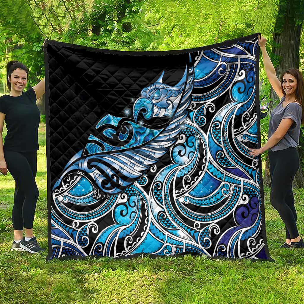 Maori Matariki - Manaia Quilt Galaxy Blue Paua Shell
