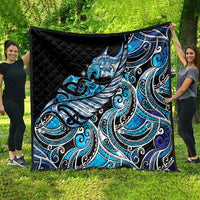 Maori Matariki - Manaia Quilt Galaxy Blue Paua Shell
