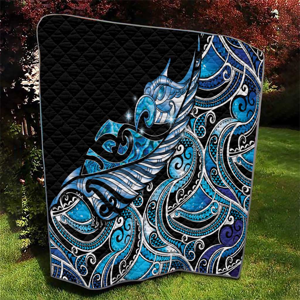 Maori Matariki - Manaia Quilt Galaxy Blue Paua Shell