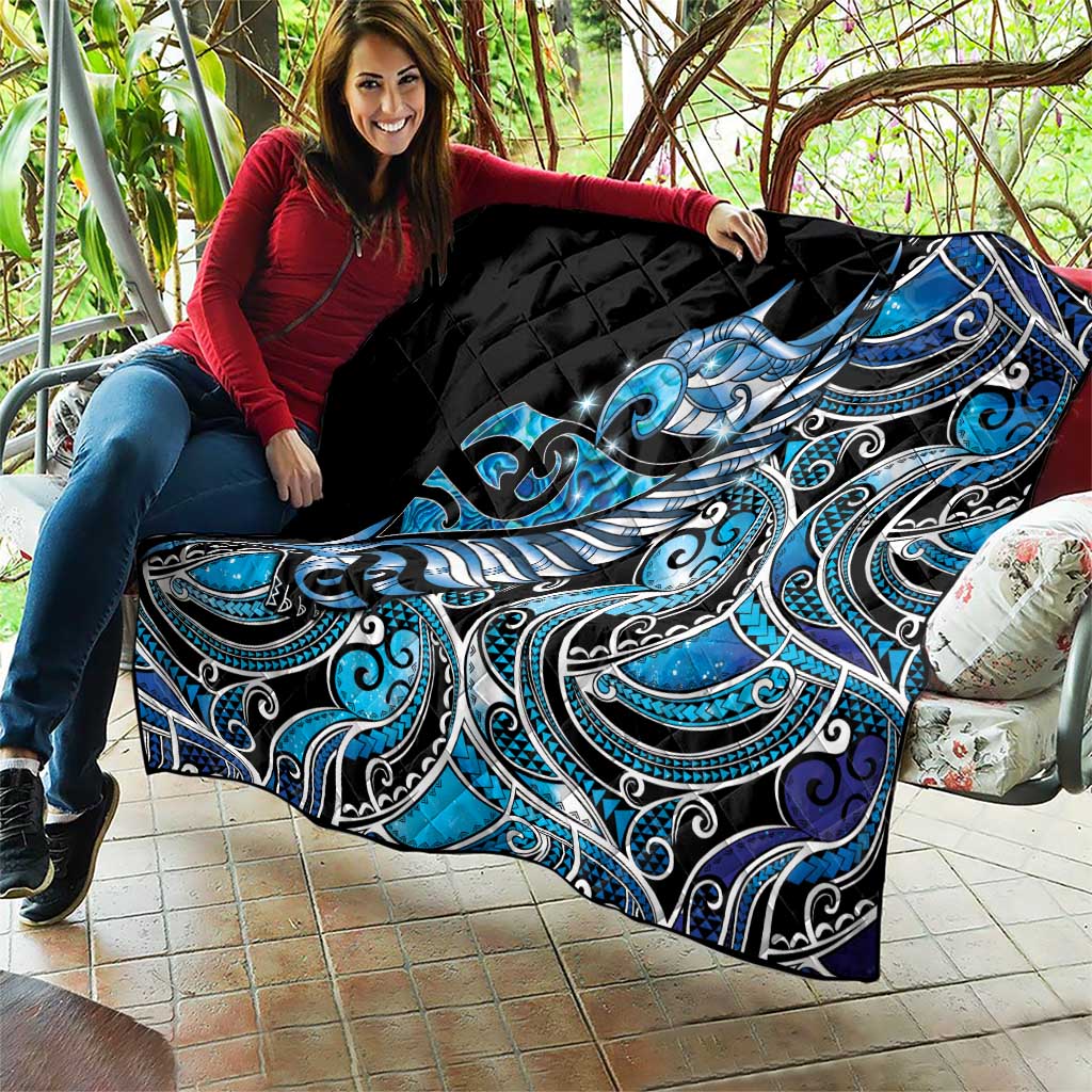 Maori Matariki - Manaia Quilt Galaxy Blue Paua Shell