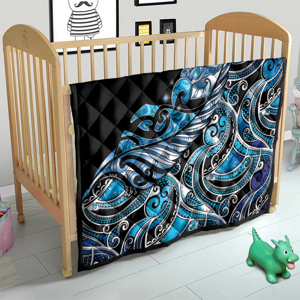 Maori Matariki - Manaia Quilt Galaxy Blue Paua Shell