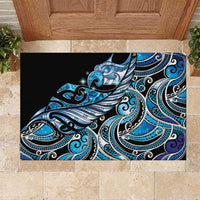 Maori Matariki - Manaia Rubber Doormat Galaxy Blue Paua Shell