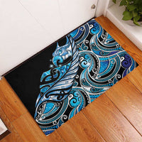 Maori Matariki - Manaia Rubber Doormat Galaxy Blue Paua Shell