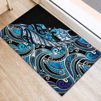Maori Matariki - Manaia Rubber Doormat Galaxy Blue Paua Shell