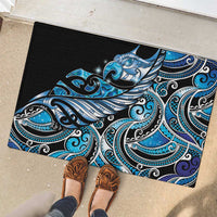 Maori Matariki - Manaia Rubber Doormat Galaxy Blue Paua Shell