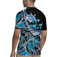 Maori Matariki - Manaia Rugby Jersey Galaxy Blue Paua Shell