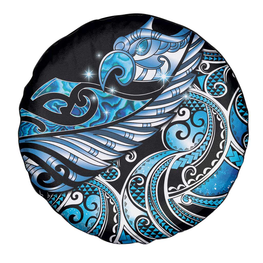 Maori Matariki - Manaia Spare Tire Cover Galaxy Blue Paua Shell