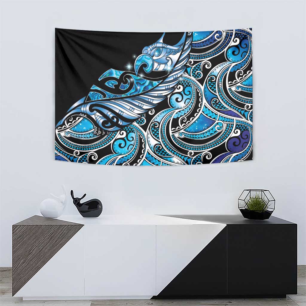 Maori Matariki - Manaia Tapestry Galaxy Blue Paua Shell