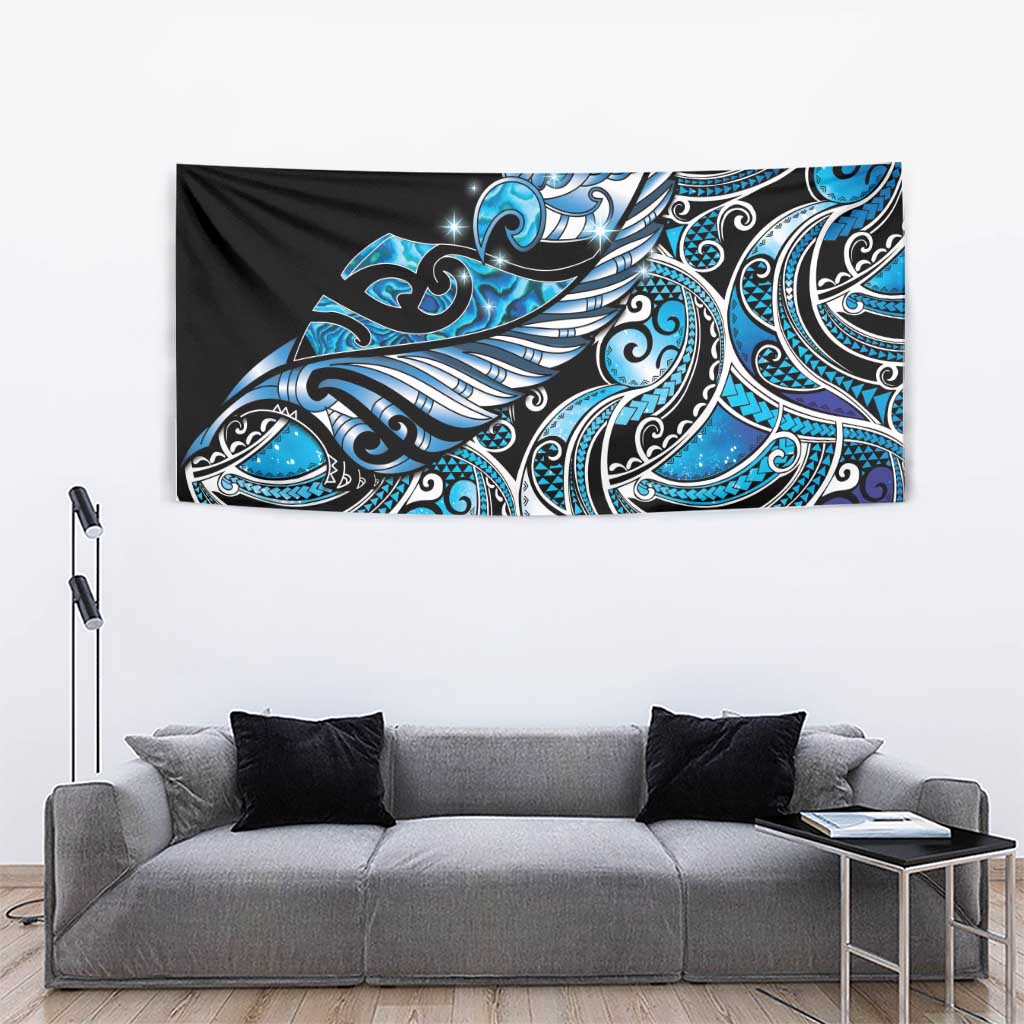Maori Matariki - Manaia Tapestry Galaxy Blue Paua Shell