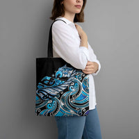 Maori Matariki - Manaia Tote Bag Galaxy Blue Paua Shell