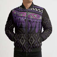 Aotearoa Maori Ngati Porou Iwi Bomber Puffer Jacket Korowai Tukutuku Kaokao Motifs LT7 - Polynesian Pride