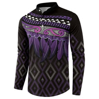 Aotearoa Maori Ngati Porou Iwi Button Sweatshirt Korowai Tukutuku Kaokao Motifs LT7 - Polynesian Pride