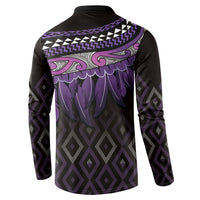 Aotearoa Maori Ngati Porou Iwi Button Sweatshirt Korowai Tukutuku Kaokao Motifs LT7 - Polynesian Pride