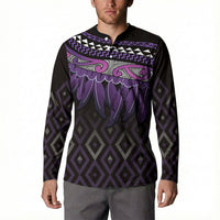 Aotearoa Maori Ngati Porou Iwi Button Sweatshirt Korowai Tukutuku Kaokao Motifs LT7 - Polynesian Pride