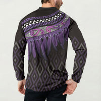 Aotearoa Maori Ngati Porou Iwi Button Sweatshirt Korowai Tukutuku Kaokao Motifs LT7 - Polynesian Pride