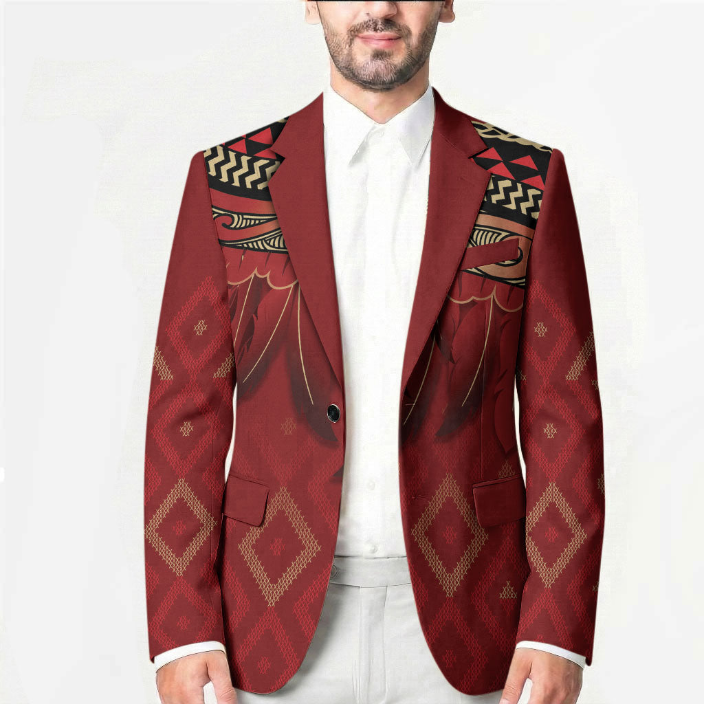 Aotearoa Maori Waikato Tainui Iwi Blazer Korowai Tukutuku Kaokao Motifs LT7 - Polynesian Pride