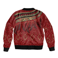 Aotearoa Maori Waikato Tainui Iwi Bomber Jacket Korowai Tukutuku Kaokao Motifs LT7 - Polynesian Pride
