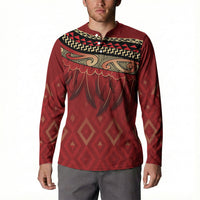 Aotearoa Maori Waikato Tainui Iwi Button Sweatshirt Korowai Tukutuku Kaokao Motifs LT7 - Polynesian Pride