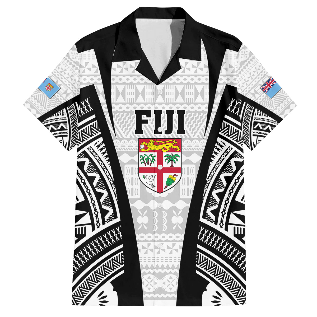 personalised-fiji-rugby-family-matching-off-shoulder-long-sleeve-dress-and-hawaiian-shirt-2023-world-cup-history-makers-white-ver