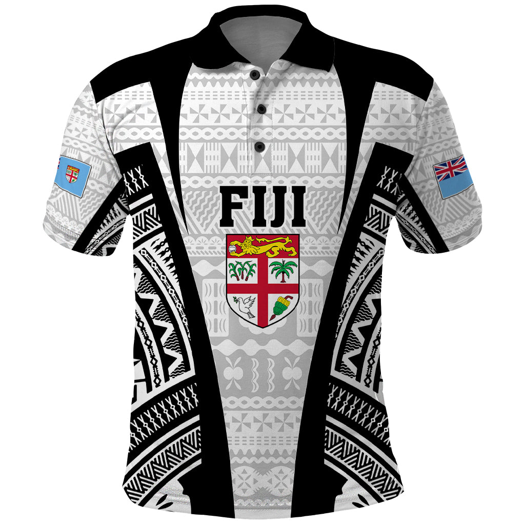 Personalised Fiji Rugby Polo Shirt 2023 World Cup History Makers - White Ver LT7 White - Polynesian Pride