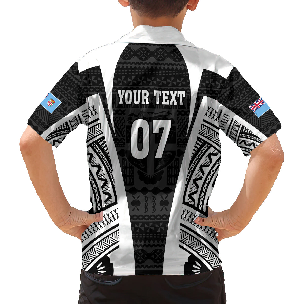 personalised-fiji-rugby-family-matching-summer-maxi-dress-and-hawaiian-shirt-2023-world-cup-history-makers-black-ver