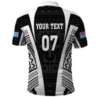 Personalised Fiji Rugby Polo Shirt 2023 World Cup History Makers - Black Ver LT7 - Polynesian Pride
