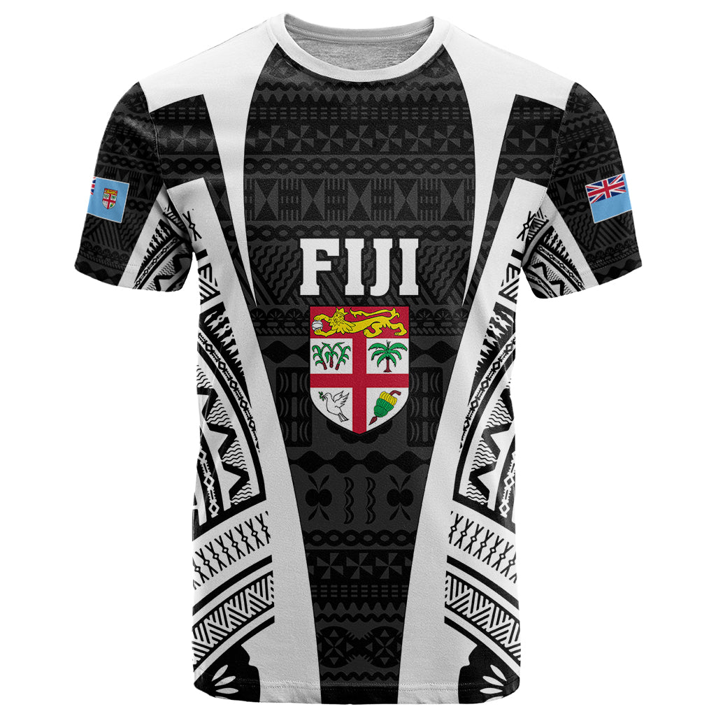 Personalised Fiji Rugby T Shirt 2023 World Cup History Makers - Black Ver LT7 Black - Polynesian Pride