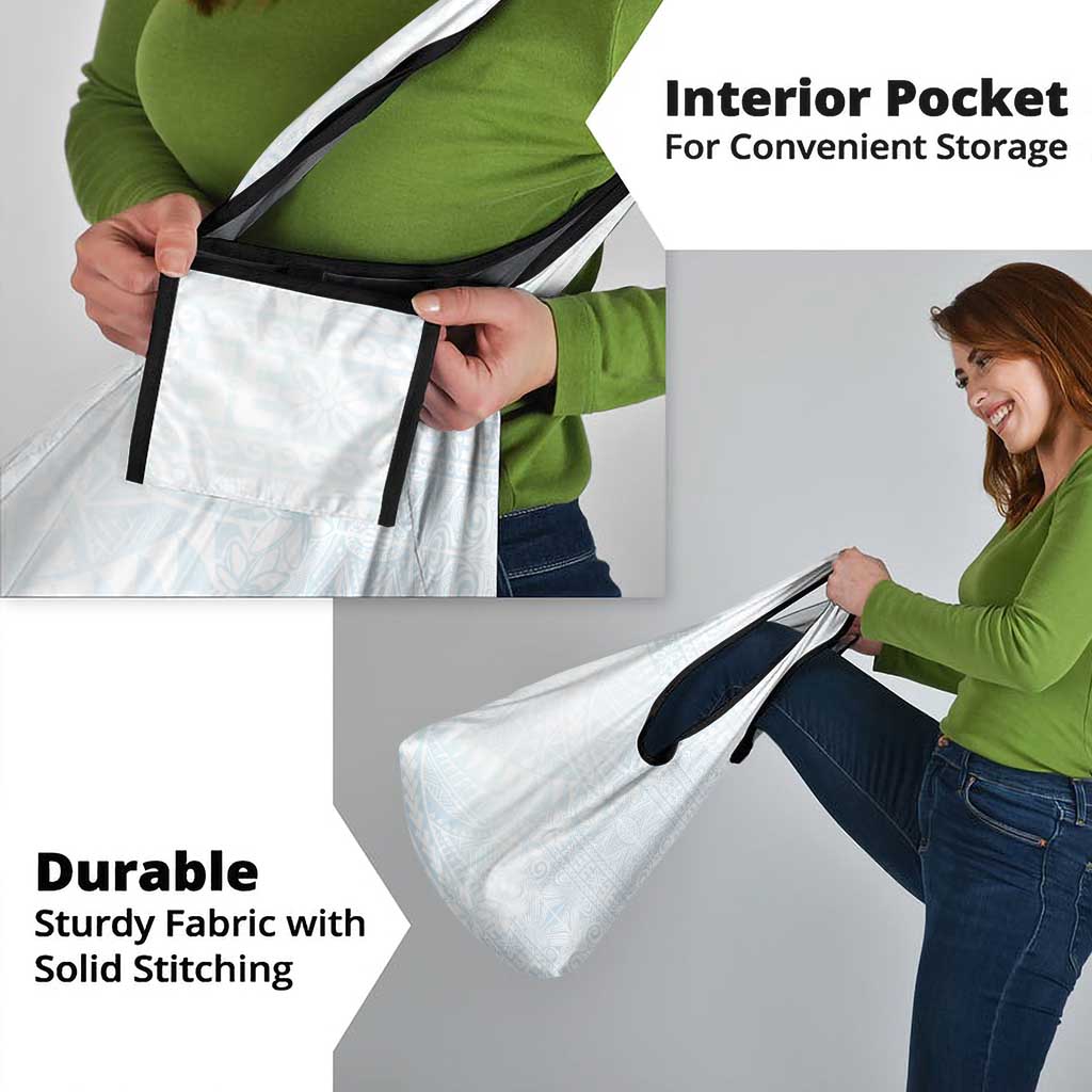 White Sunday Grocery Bag Plumeria Tatau Mix Tapa