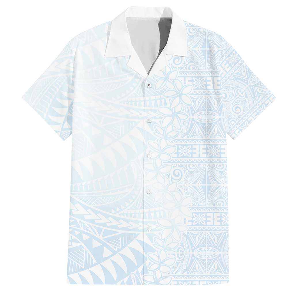 White Sunday Hawaiian Shirt Plumeria Tatau Mix Tapa