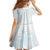 White Sunday Kid Short Sleeve Dress Plumeria Tatau Mix Tapa