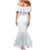 White Sunday Mermaid Dress Plumeria Tatau Mix Tapa