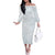 White Sunday Off The Shoulder Long Sleeve Dress Plumeria Tatau Mix Tapa