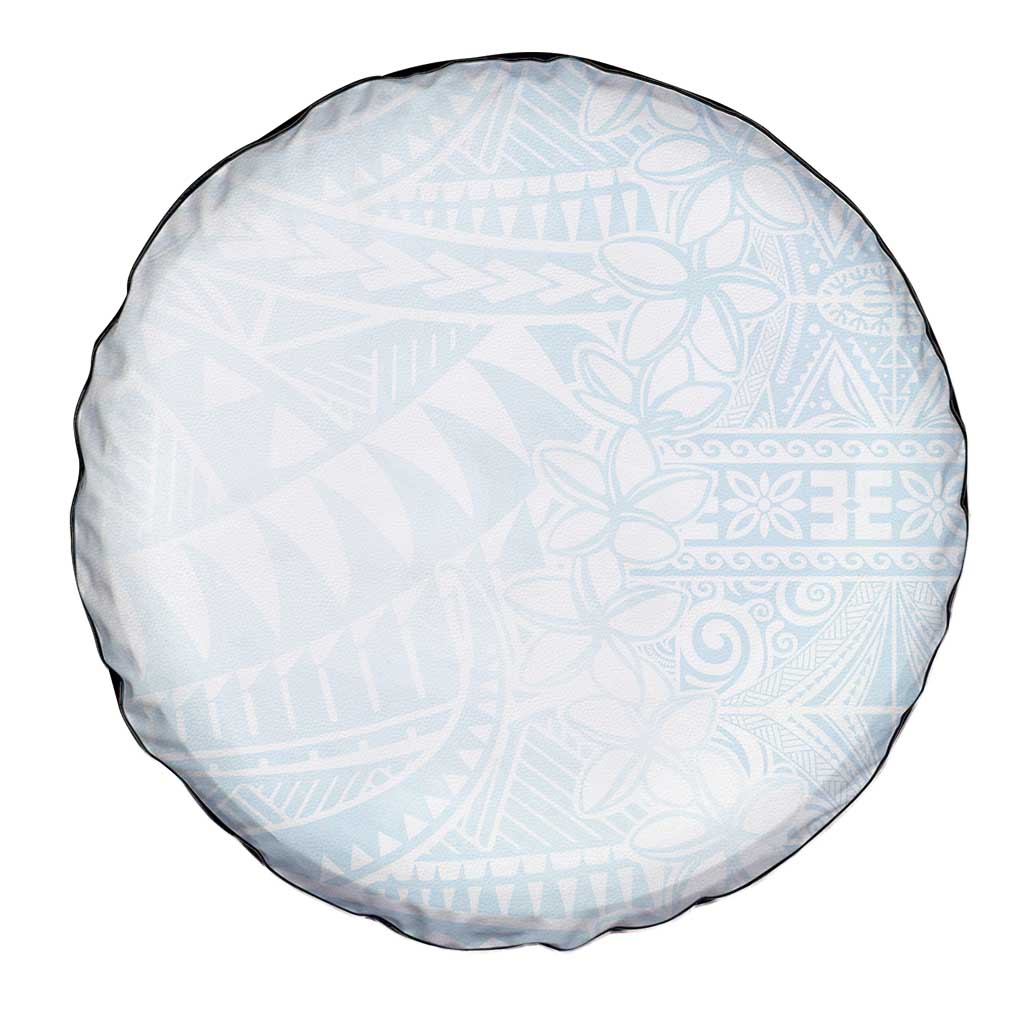 White Sunday Spare Tire Cover Plumeria Tatau Mix Tapa