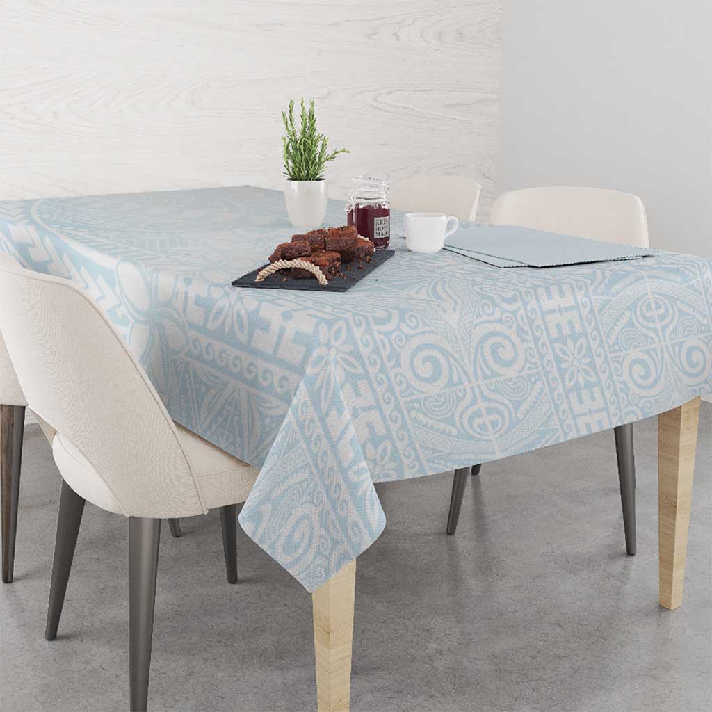 White Sunday Tablecloth Plumeria Tatau Mix Tapa