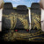 Polynesia Back Car Seat Cover Black & Gold Fancy Plumeria