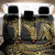 Polynesia Back Car Seat Cover Black & Gold Fancy Plumeria