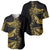 Polynesia Baseball Jersey Black & Gold Fancy Plumeria