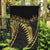 Polynesia Garden Flag Black & Gold Fancy Plumeria