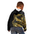 Polynesia Kid Hoodie Black & Gold Fancy Plumeria